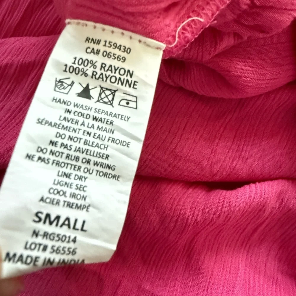 Elan Deep V-Neck Wrap Maxi Coverup Dress Pink Small NWT